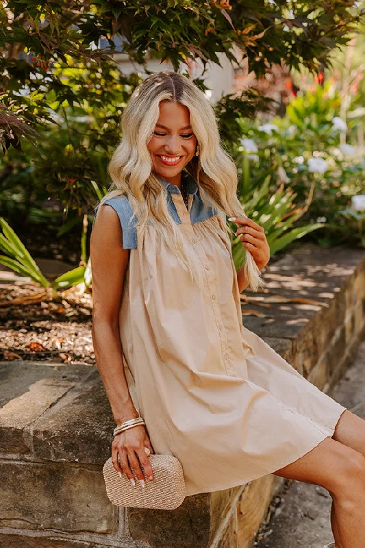 Mini dresses with pocket details for added functionalityCity Dream Mini Dress in Camel