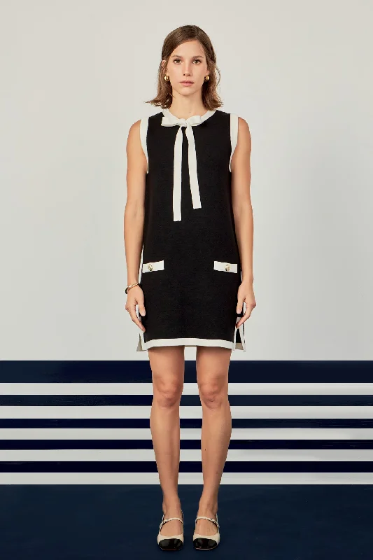 Mini dresses with button - down frontsColor Block Knit Mini Dress