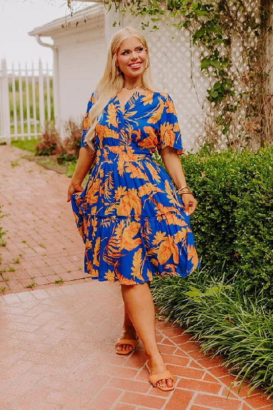 Mini dresses with embroidered details for a unique touchCruise Trip Ready Floral Mini Dress in Royal Blue Curves