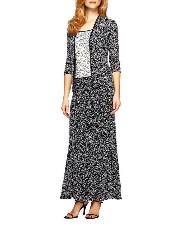 Animal - print wedding guest dresses in subtle colors for a bold statementAlex Evenings AE112973 Formal Long Dress with Jacket