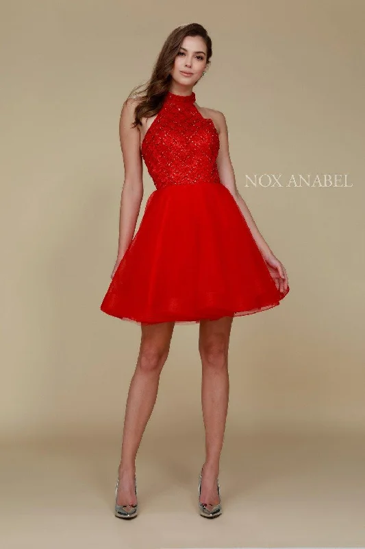 Embroidered wedding guest dresses in earthy tones for a rustic weddingFormal Short Dress Prom Cocktail Red