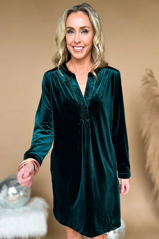 Printed mini dresses for a casual day outGreen Velvet Split V Neck Long Sleeve Shift Dress