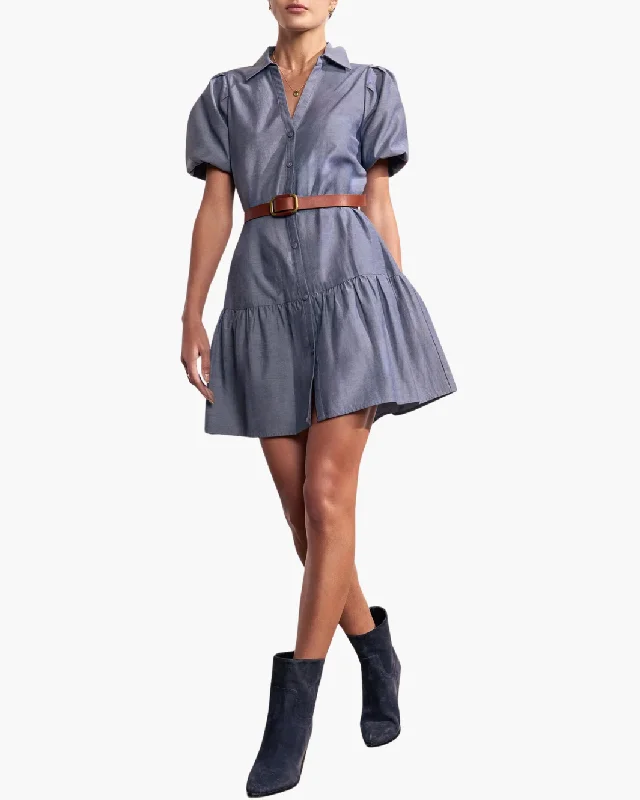 Mini dresses with high - low hems for a modern twistHAVANA MINI DRESS IN WASHED SLATE