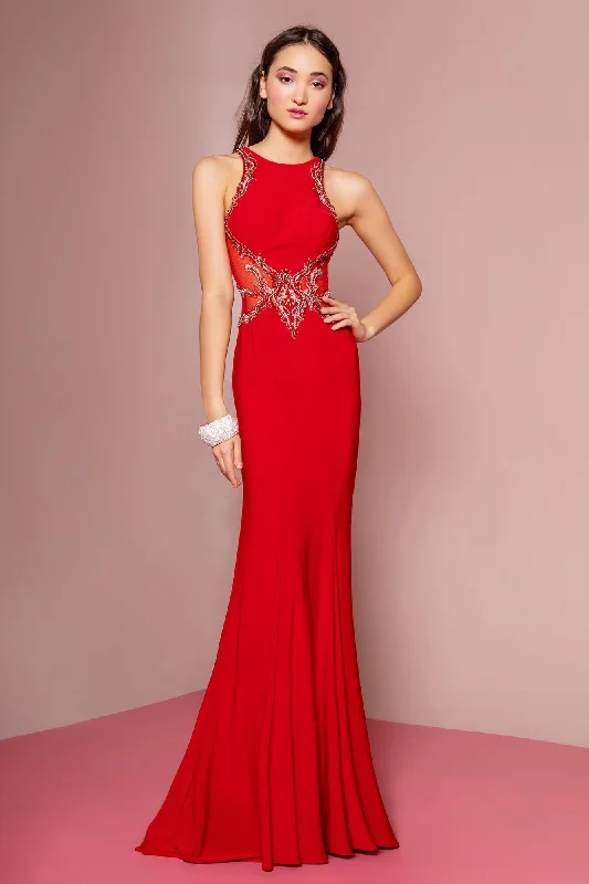 Tea - length wedding guest dresses with polka dot patternsProm Long Dress Evening Gown Formal
