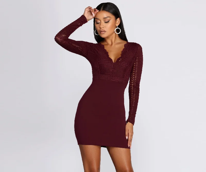 Mini dresses with belted waists for a defined silhouetteIn Love In Lace Crochet Dress