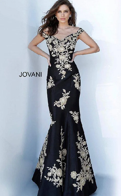 Ruffled - sleeve wedding guest dresses in light blue for a spring weddingJovani 00635 Long Formal Prom Gown