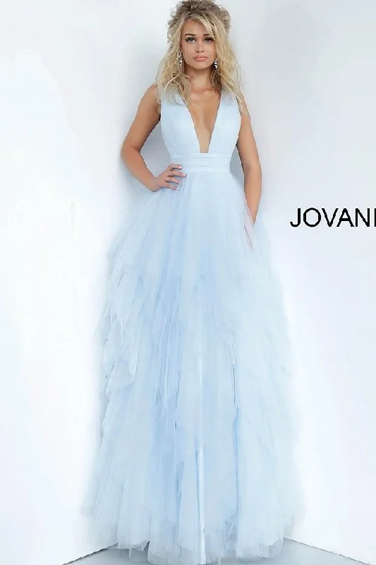 One - shoulder wedding guest dresses with beaded detailsJovani 3928 Long Formal Prom Ball Gown