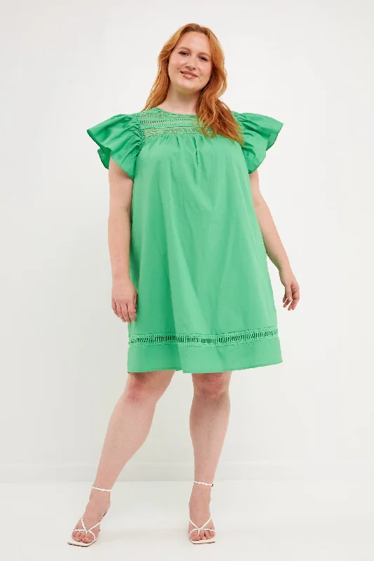 Strapless mini dresses for a beach vacationFlutter Sleeve Mini Dress