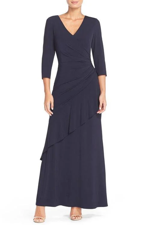 Lace - trimmed wedding guest dresses in blush pinkAlex Evenings AE1351187 Long Formal Dress Casual