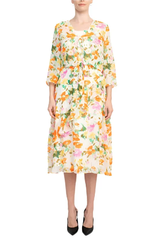 Maxi dresses with a wrap - around style for a customizable fit Maxi dresses with a wrap - around style for a customizable fit Maison Tara 27173MA Short Floral Mother of the Bride Jacket Dress