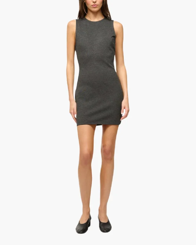 Mini dresses with keyhole necklinesMERCER DRESS IN HEATHER GREY