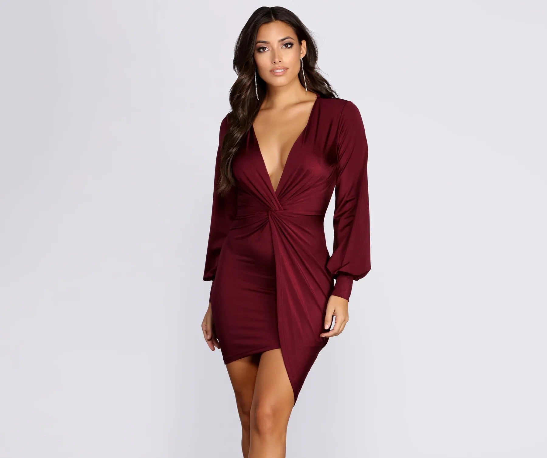 Mini dresses with side slits for a sexy appealNatural Attraction Mini Knot Dress