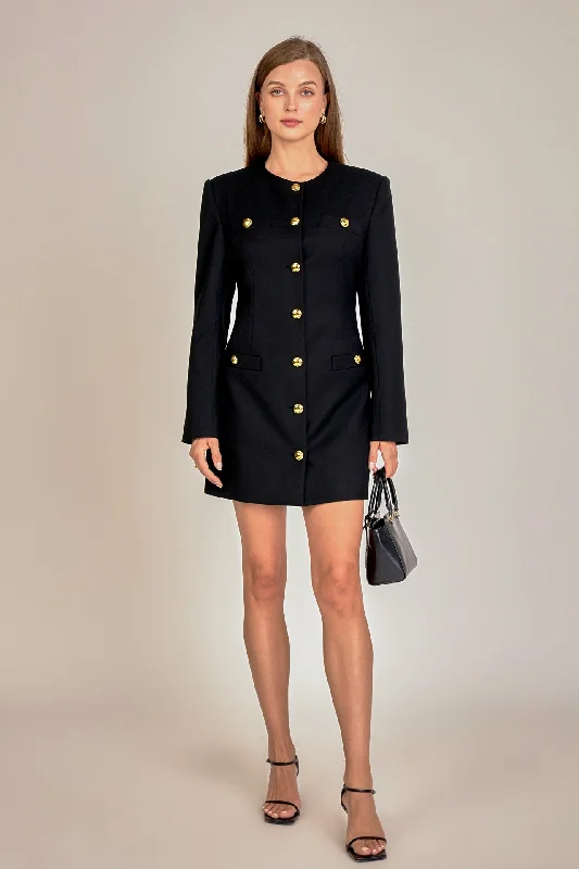 Mini dresses with embroidered details for a unique touchPower Shoulder Mini Dress