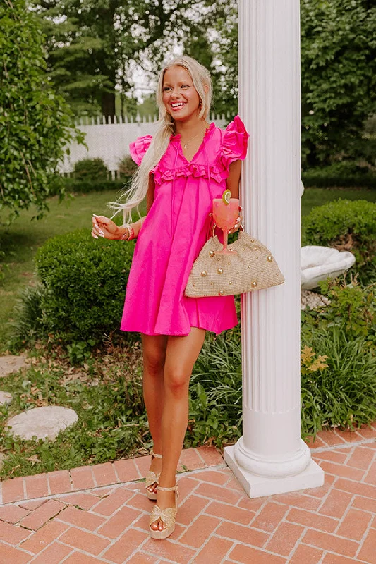 Ruffled mini dresses for a romantic touchPretty Chic Ruffle Mini Dress in Hot Pink