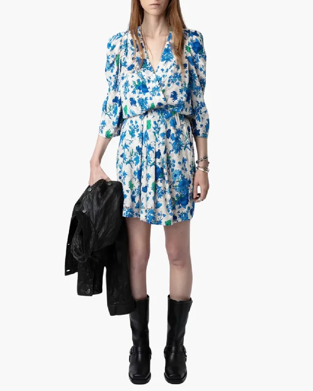 Printed mini dresses for a casual day outRUZ CREPE GARDEN FLOWERS IN ECRU