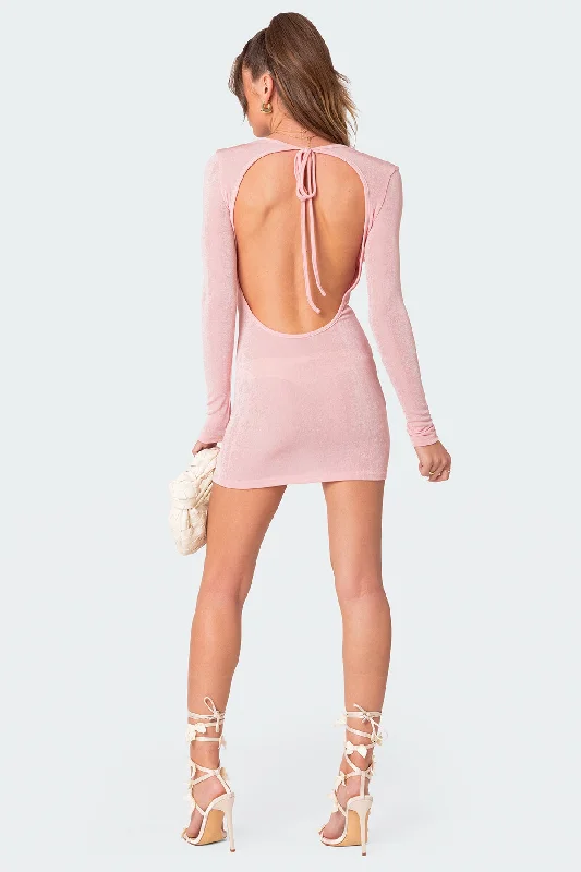 Mini dresses with mesh panels for a sexy and trendy lookAlaric Open Back Mini Dress