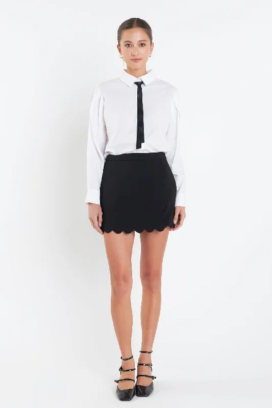 Animal print mini dresses for a bold statementScallop Skort