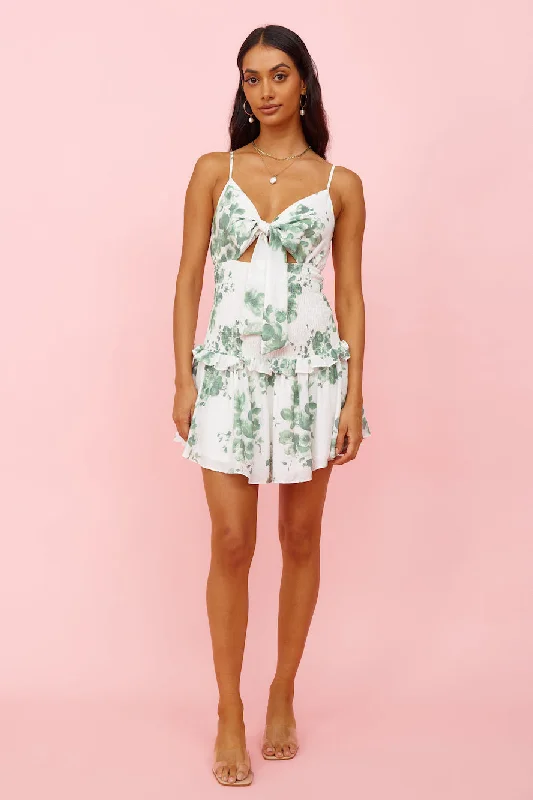 Mini dresses with side slits for a sexy appealSeaside Dreaming Dress Green