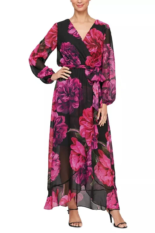 Plaid maxi dresses for fall fashion events Plaid maxi dresses for fall fashion events SL Fashions 9171954 Long Sleeve Floral Mother of the Bride Dress