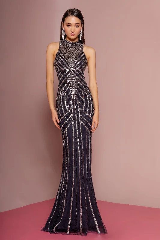Wedding guest dresses with belted waists and knee - length skirtsSleeveless Long Prom Dress Evening Gown