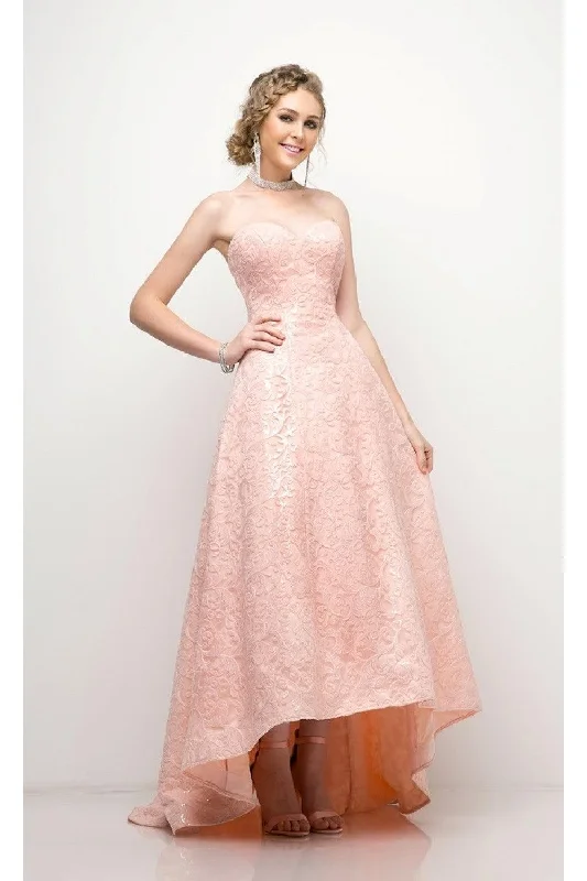 Wedding guest dresses with tiered skirts for a feminine lookCinderella Divine CD11471 Strapless Long Prom Dress Ball Gown