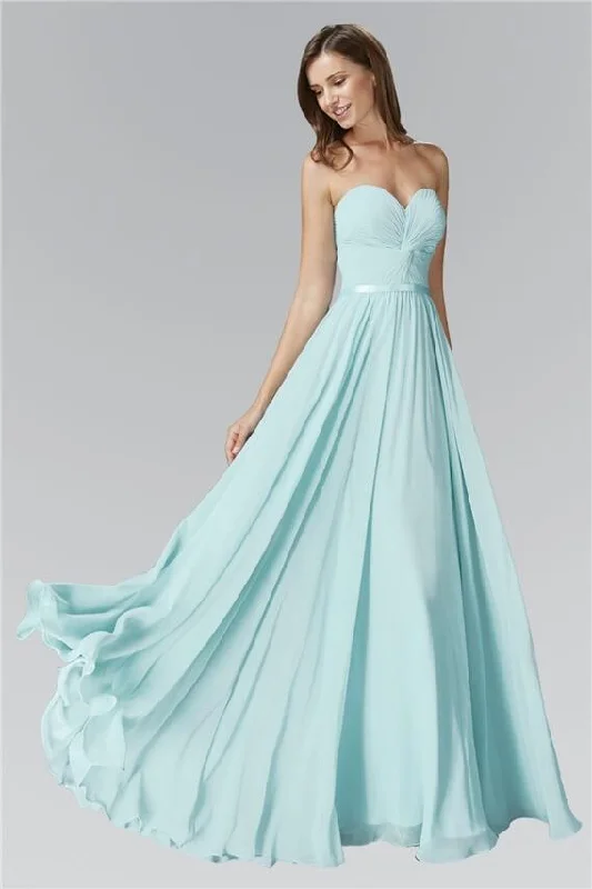Embroidered wedding guest dresses in earthy tones for a rustic weddingLong Bridesmaid Sweetheart Chiffon Formal Dress