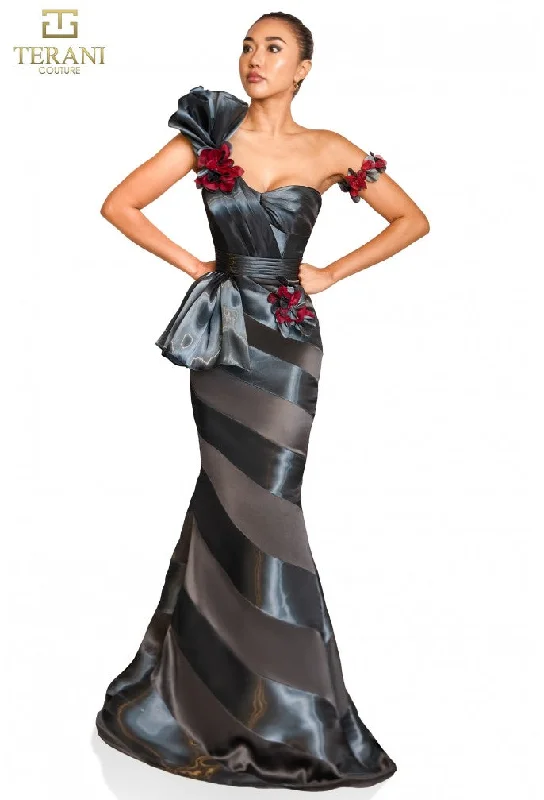 Ruffled maxi dresses with a tiered skirt for added volume Ruffled maxi dresses with a tiered skirt for added volume Terani Couture 251E4284 Mermaid Long Formal Prom Dress
