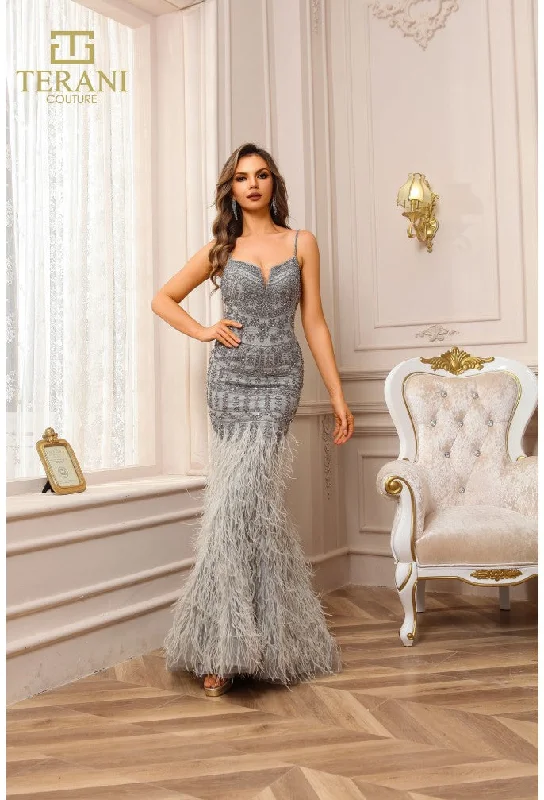 Animal print maxi dresses for a statement - making outfit Animal print maxi dresses for a statement - making outfit Terani Couture 251GL4199 Long Fitted Formal Beaded Prom Dress