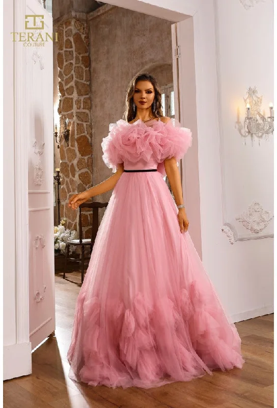 Plaid maxi dresses for fall fashion events Plaid maxi dresses for fall fashion events Terani Couture 251P4090 Ruffle Ball Gown Long Formal Prom Dress