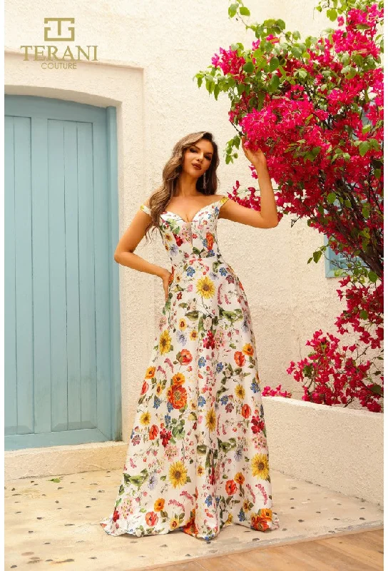 Maxi dresses with a halter neck for a stylish and sophisticated choice Maxi dresses with a halter neck for a stylish and sophisticated choice Terani Couture 251P4375 A Line Long Floral Print Formal Prom Dress