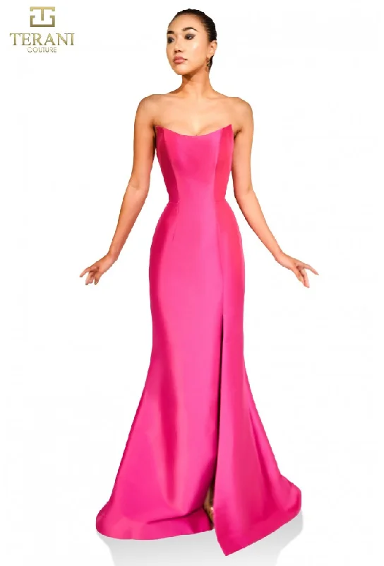 Leather maxi dresses for an edgy and bold appearance Leather maxi dresses for an edgy and bold appearance Terani Couture 251P4397 Long Formal Fitted Evening Prom Dress