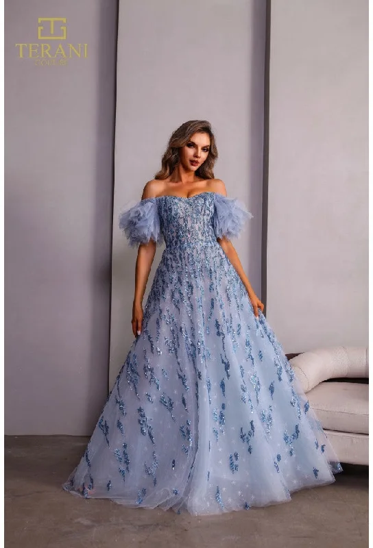 Maxi dresses with a ruffled neckline for a charming look Maxi dresses with a ruffled neckline for a charming look Terani Couture 251P4500 Formal Long Ball Gown Prom Dress