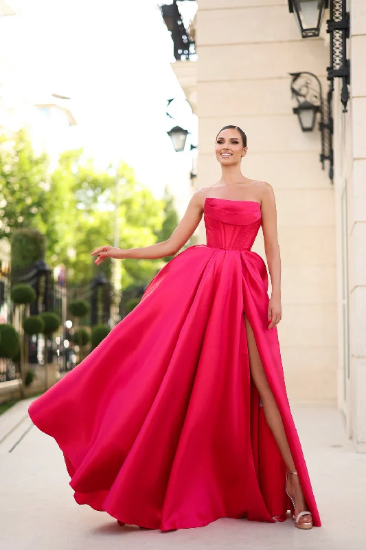 Maxi dresses with thin spaghetti straps for a delicate and feminine feel Maxi dresses with thin spaghetti straps for a delicate and feminine feel Tina Holly TK241F Ball Gown Long Slit Formal Prom Dress