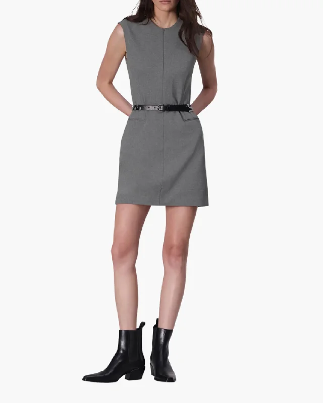 Mini dresses with tassel accents for a fun touchTINA PONTE DRESS IN CHARCOAL