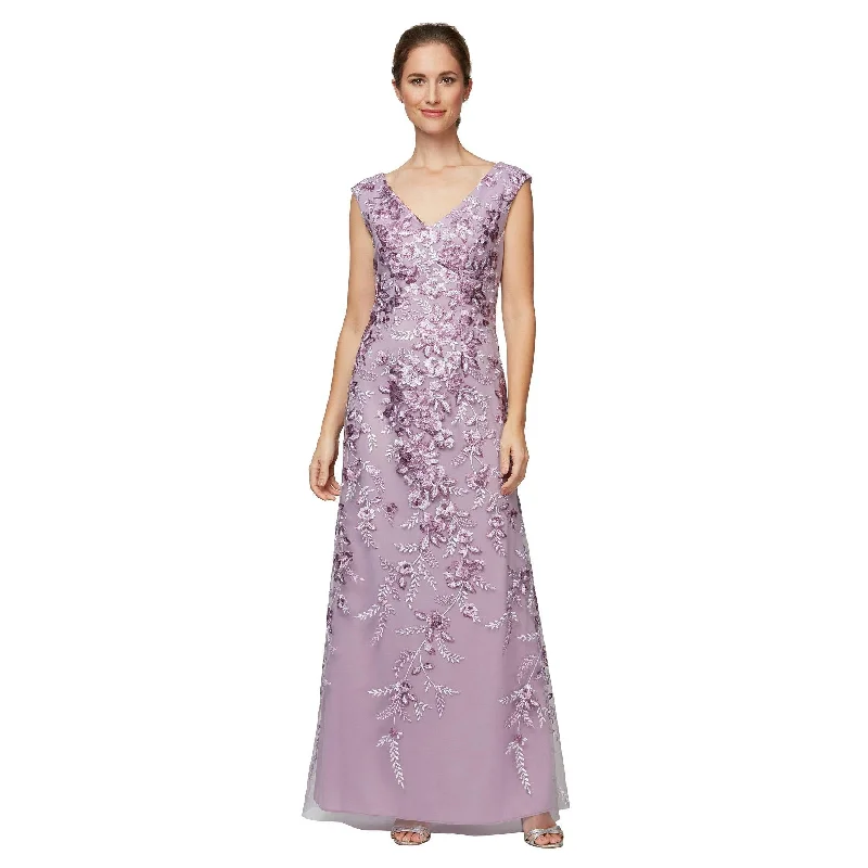 Bow - backed wedding guest dresses in silk for a luxurious feelAlex Evenings AE81171063 Long Formal Sleeveless Dress