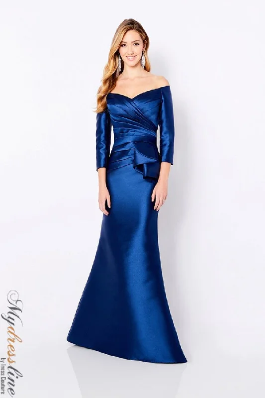 Formal dresses with one - shoulder ruffled straps and sequined bodices for a trendy and eye - catching lookCameron Blake 221686