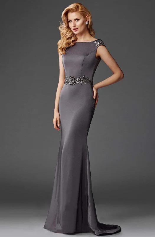 Sleeveless formal dresses with sequined straps and a - line skirts for a classic formal eventClarisse - M6447 Bedazzled Bateau Sheath Dress