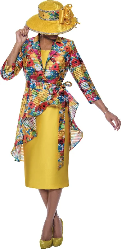 Geometric - printed cocktail dresses with a long - sleeve optionDivine Apparel DCC4692W Formal Midi Multi Dress