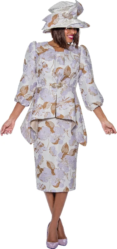 Cocktail dresses with an abstract print and a high - low hemlineDivine Apparel DQ2083 Formal Three Piece Skirt Suit Midi Dress