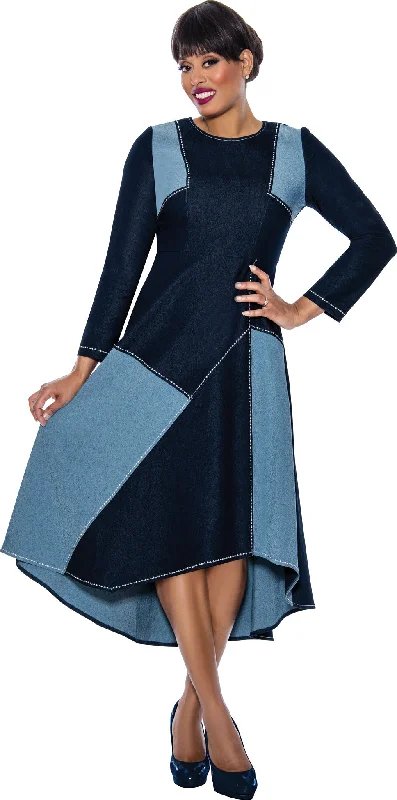 Metallic cocktail dresses with a halter neck for a glamorous occasionDivine Apparel DS63961 Long Sleeve High Low Dress