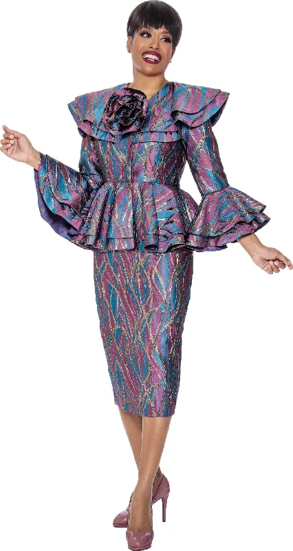 Long - cocktail dresses with a slit and a fitted bodiceDivine Apparel DQ2212W Skirt Suit Multi Short Dress