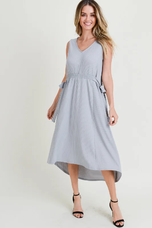 Cocktail dresses with a wrap - around style and a belted waistSemi Formal Sleeveless V Neck Dress