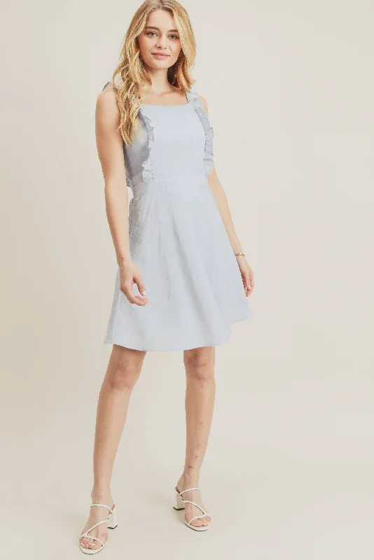 Asymmetric - hem cocktail dresses in a bold color for a fashion - forward lookShort Sleeveless Frilled Strap Dress