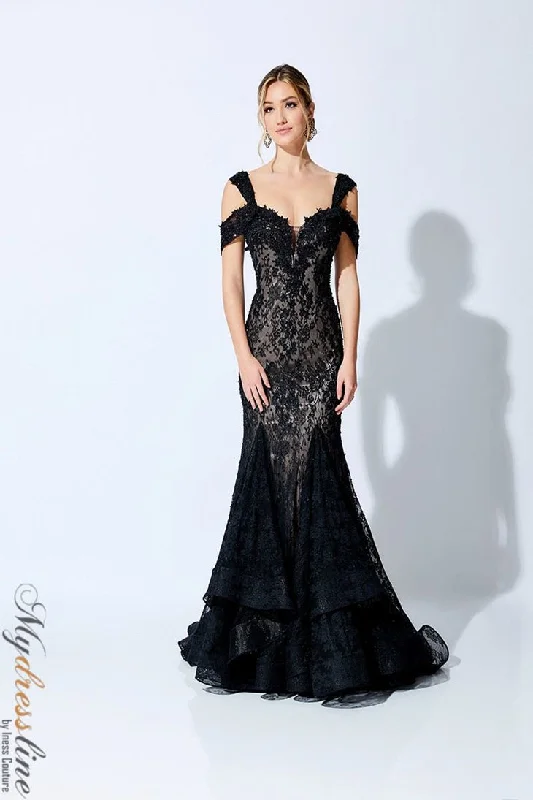 Long - train formal dresses in chiffon for a dramatic prom entranceIvonne D 221D43