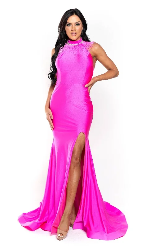 Formal dresses with one - shoulder ruffled straps and sequined bodices for a trendy and eye - catching lookJessica Angel 906 Dress