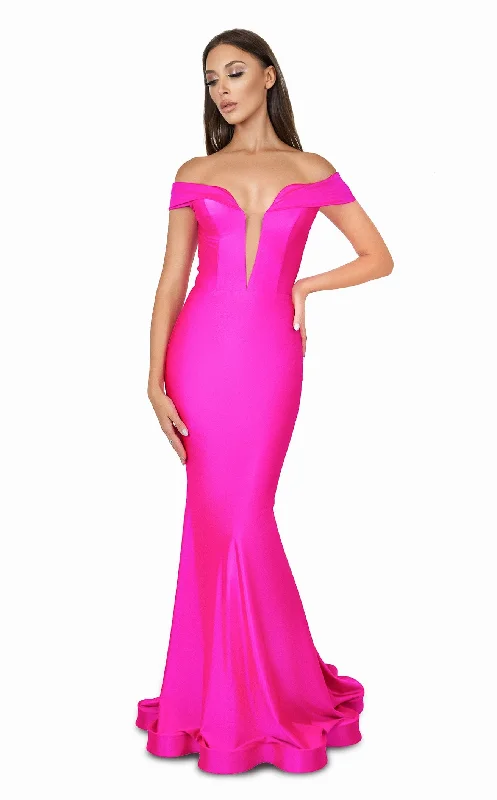 Prom dresses with side - slit pockets and solid - color fabrics for a practical and stylish formal lookJessica Angel 933 Dress