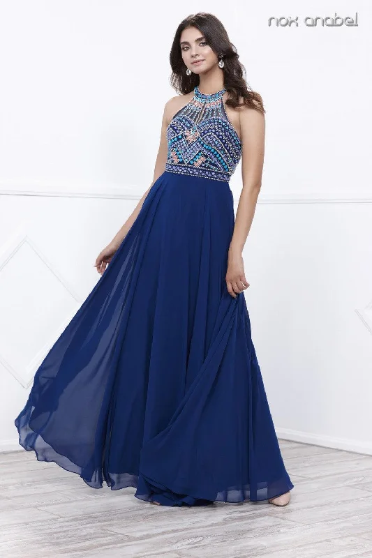 Printed wedding guest dresses with tropical motifs for beach weddingsLong Open Back Prom Dress Evening Gown
