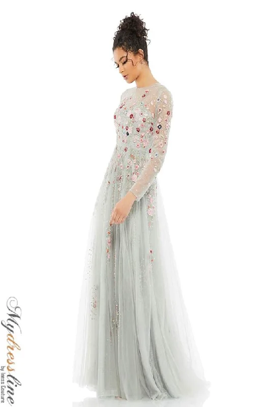 Prom dresses with gathered skirts and crystal - encrusted belts for a luxurious promMac Duggal 11241