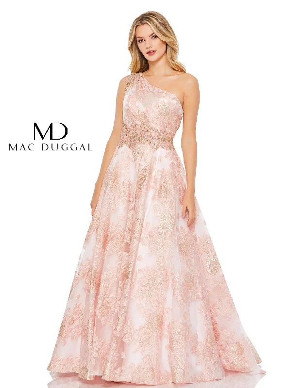 Velvet - trimmed wedding guest dresses in burgundy for a formal eventMac Duggal Prom Long Formal Ball Gown 67567