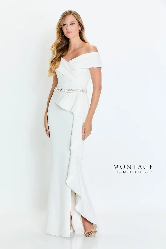 Formal dresses with gathered bodices and wide - leg skirts for a comfortable and stylish silhouetteMon Cheri Montage 221976